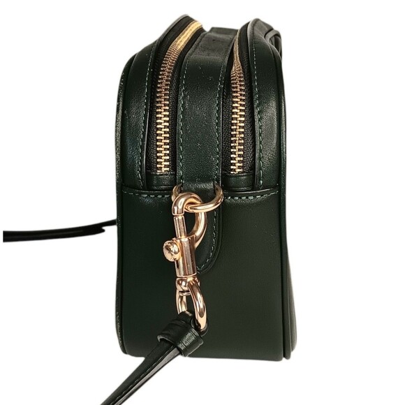 Coach Jes C1569 Green Puffy Linear Quilted Leather Crossbody Purse Camera Bag - Picture 5 of 16